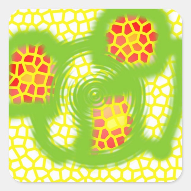 Adesivo Quadrado Autocolantes de rodas giratórias (Frente)