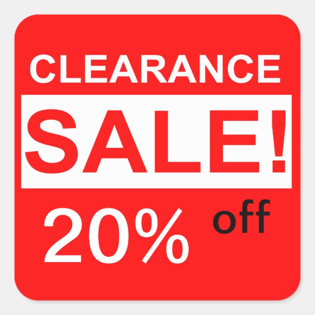 Adesivo Quadrado autocolantes de venda de folga personalizada (Frente)