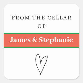 Adesivo Quadrado Autocolantes de vinhos personalizados