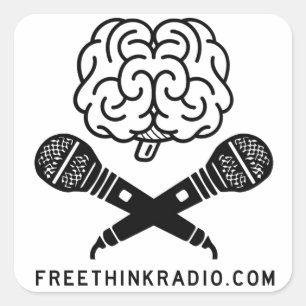 Adesivo Quadrado Autocolantes do Brainbones FreeThinkRadio