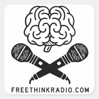 Adesivo Quadrado Autocolantes do Brainbones FreeThinkRadio