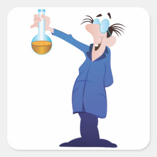 Adesivo Quadrado Autocolantes do Cientista Louco