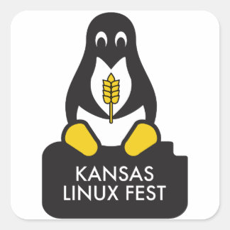 Adesivo Quadrado Autocolantes do Kansas Linux