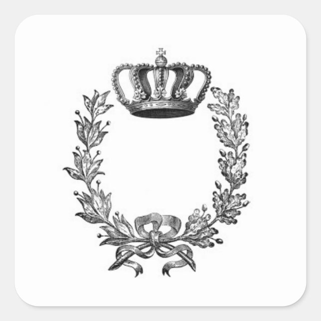 Adesivo Quadrado Autocolantes europeus do "Velho Mundo" - Coroa/Cor (Frente)