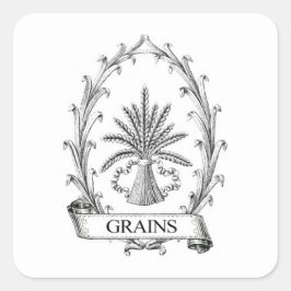Adesivo Quadrado Autocolantes europeus do "Velho Mundo" - Trigo/Grã