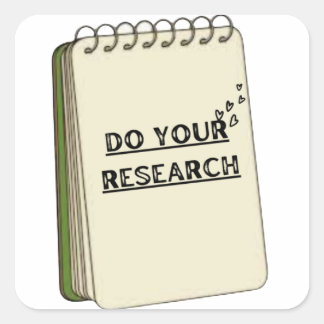 Adesivo Quadrado Autocolantes "Faça sua pesquisa"