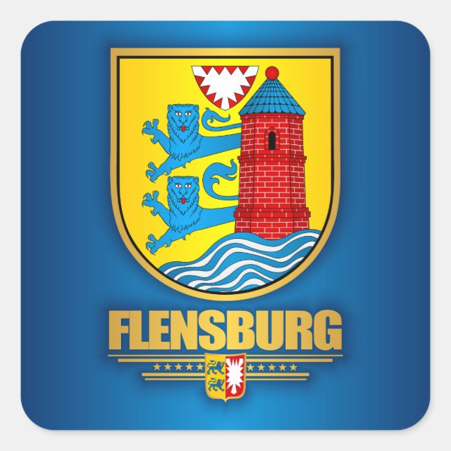 Adesivo Quadrado Autocolantes "Flensburg" (Frente)