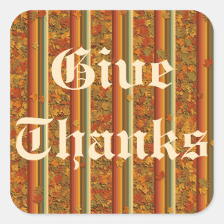 Adesivo Quadrado Autocolantes - Folhas e faixas de outono