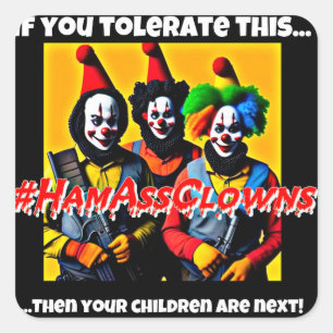 Adesivo Quadrado Autocolantes HamAssClowns