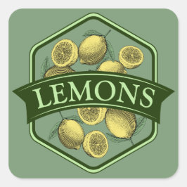 Adesivo Quadrado Autocolantes LEMONS - Personalizáveis