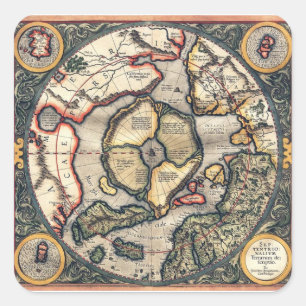 Adesivo Quadrado autocolantes magnéticos para-choques de mapa plano