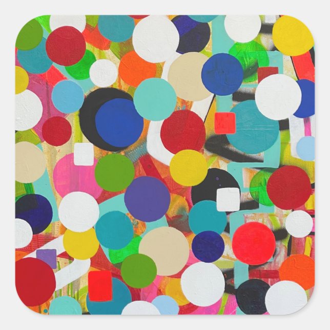 Adesivo Quadrado Autocolantes para cima e para fora (Frente)