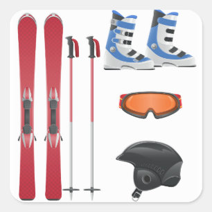 Adesivo Quadrado Autocolantes para equipamento de esqui