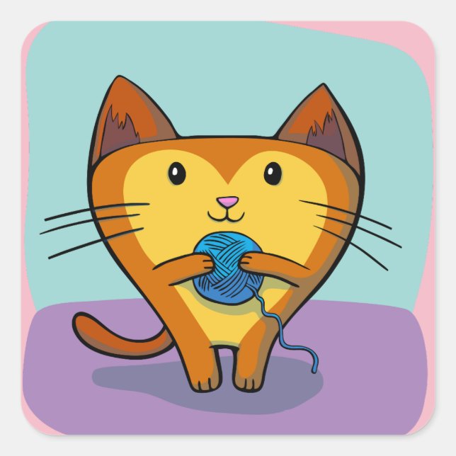 Adesivo Quadrado autocolantes para gatos e fios (Frente)