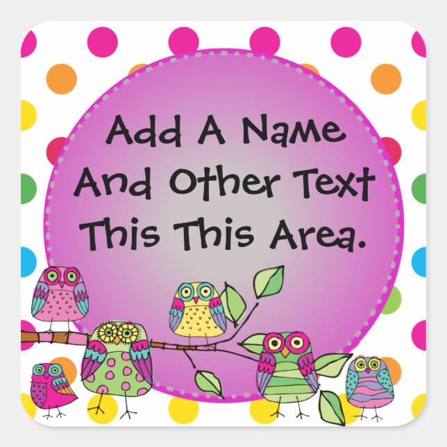 Adesivo Quadrado Autocolantes personalizados (Frente)