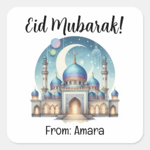 Adesivo Quadrado Autocolantes personalizados da Praça Eid Mubarak