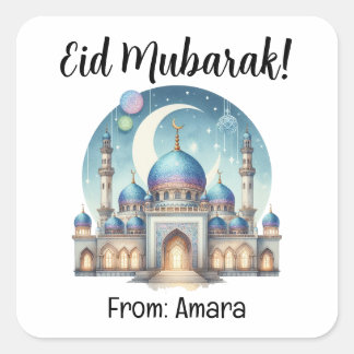 Adesivo Quadrado Autocolantes personalizados da Praça Eid Mubarak