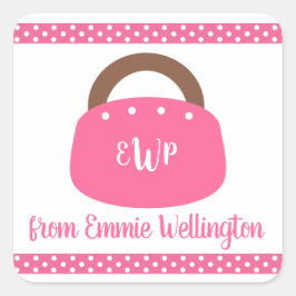 Adesivo Quadrado Autocolantes personalizados das Bermudas monograma