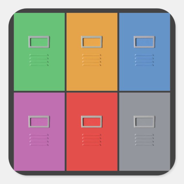 Adesivo Quadrado Autocolantes personalizados de Gabinetes de Arquiv (Frente)