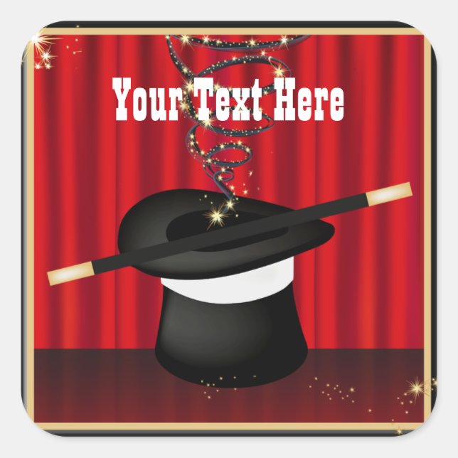 Adesivo Quadrado Autocolantes personalizados magos (Frente)