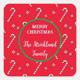 Adesivo Quadrado Autocolantes personalizados para o Natal