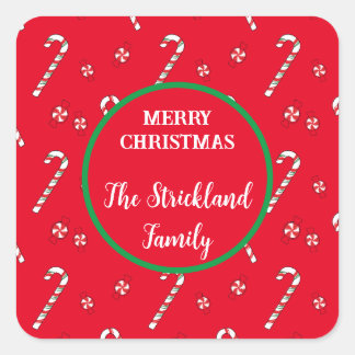 Adesivo Quadrado Autocolantes personalizados para o Natal