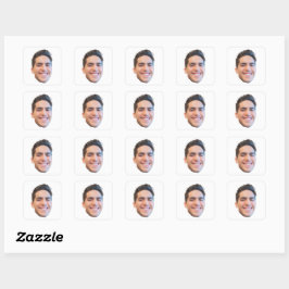 Adesivo Quadrado Autocolantes Personalizados, Rosto Personalizado,