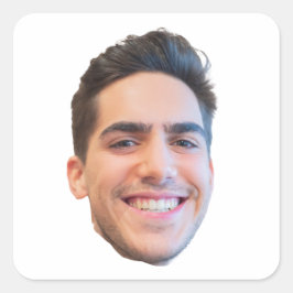 Adesivo Quadrado Autocolantes Personalizados, Rosto Personalizado,