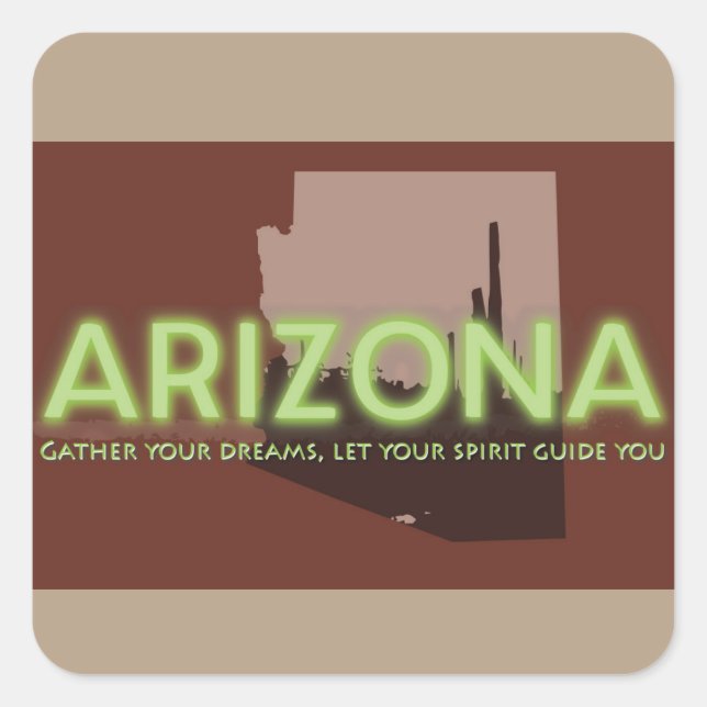 Adesivo Quadrado Autocolantes quadrados, ARIZONA brilhante (Frente)
