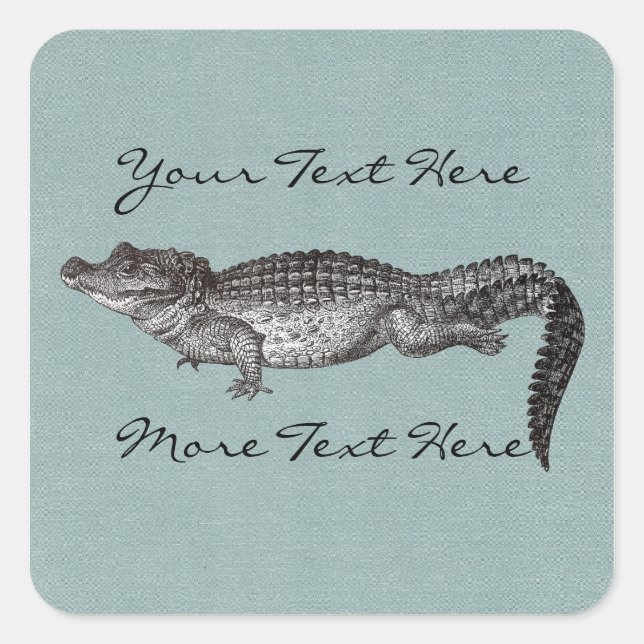 Adesivo Quadrado Autocolantes quadrados crocodilo (Frente)