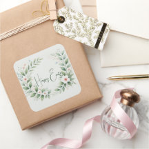 Autocolantes quadrados de Páscoa personalizados |