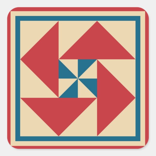 Adesivo Quadrado Autocolantes - Spin Patriótico (vermelho) (Frente)