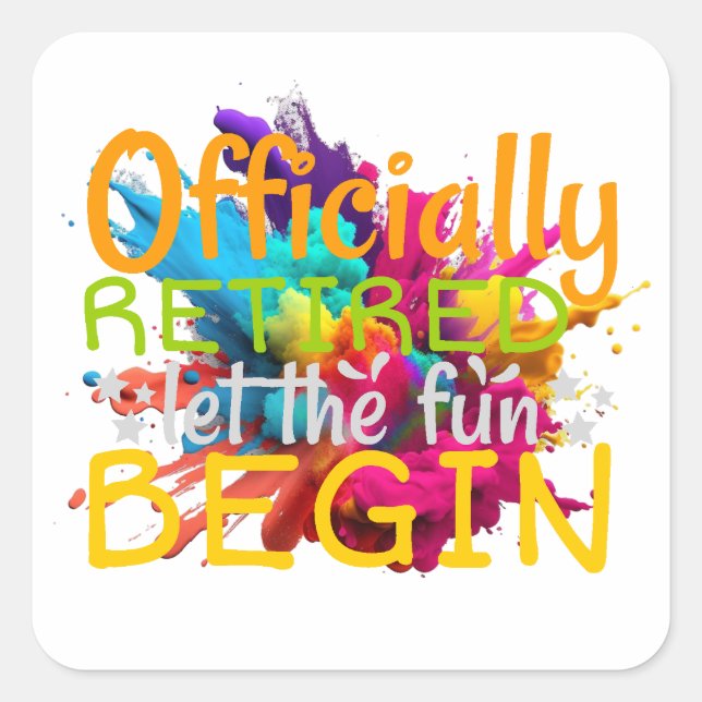 Adesivo Quadrado Autocollant Officiellement retraité (Frente)