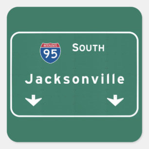 Adesivo Quadrado Autoestrada da estrada nacional de Jacksonville