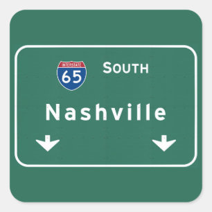 Adesivo Quadrado Autoestrada da estrada nacional de Nashville