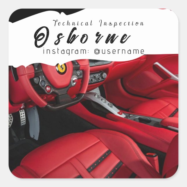 Adesivo Quadrado Autoestrada de Reparo de Aluguel de Inspeção Técni (Frente)