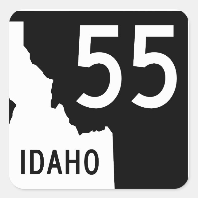 Adesivo Quadrado Autoestrada Estadual Idaho 55 (Frente)