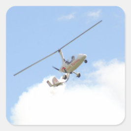 Adesivo Quadrado Autogyro em voo