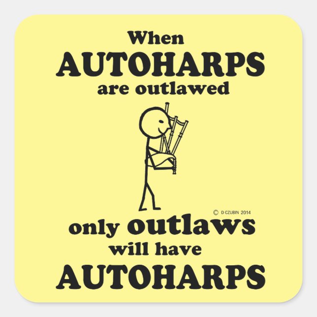 Adesivo Quadrado Autoharps Outlawed Square Sticker (Frente)