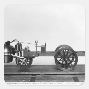 Adesivo Quadrado Automóvel a vapor inventado