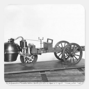 Adesivo Quadrado Automóvel a vapor inventado