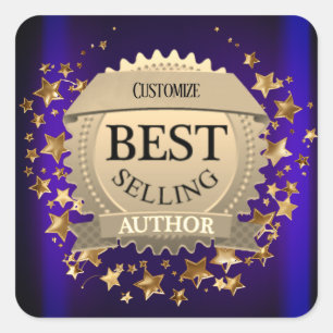 Adesivo Quadrado Autor Best Selling Personalizado Roxo
