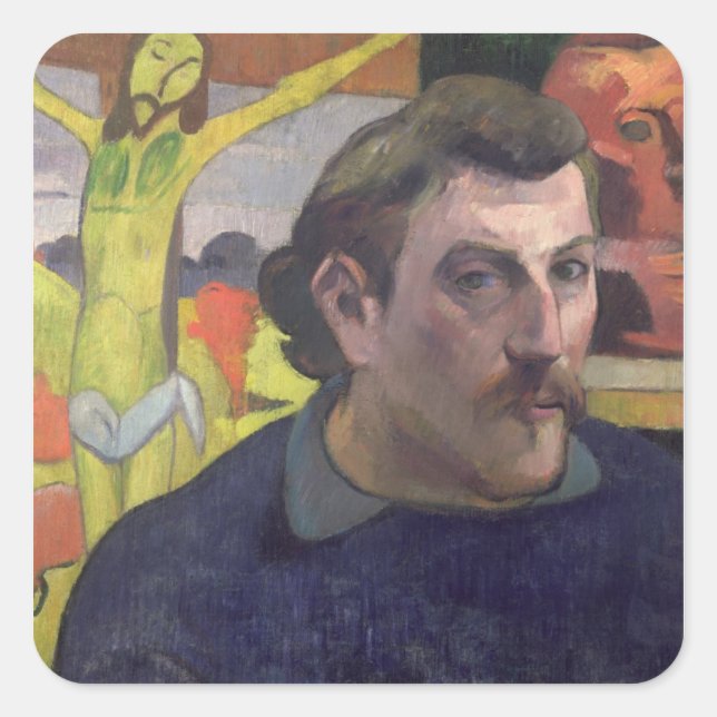 Adesivo Quadrado Autorretrato com o Cristo amarelo, 1890 (Frente)