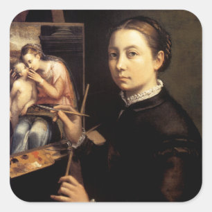 Adesivo Quadrado Autorretrato no Easel