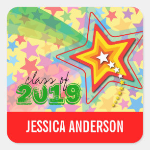 Adesivo Quadrado Autostar Rainbow Graduation Sticker