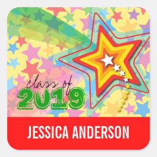 Adesivo Quadrado Autostar Rainbow Graduation Sticker
