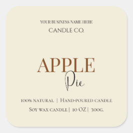 Adesivo Quadrado Autumn Blessing Apple Pie | Fall Candle Label