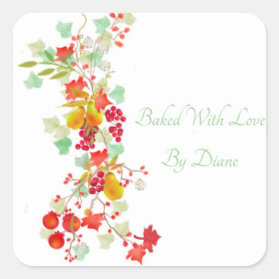 Adesivo Quadrado Autumn Garland Labels