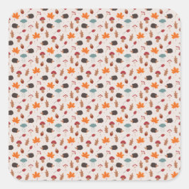 Adesivo Quadrado Autumn hedgehog