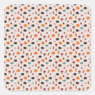 Adesivo Quadrado Autumn hedgehog